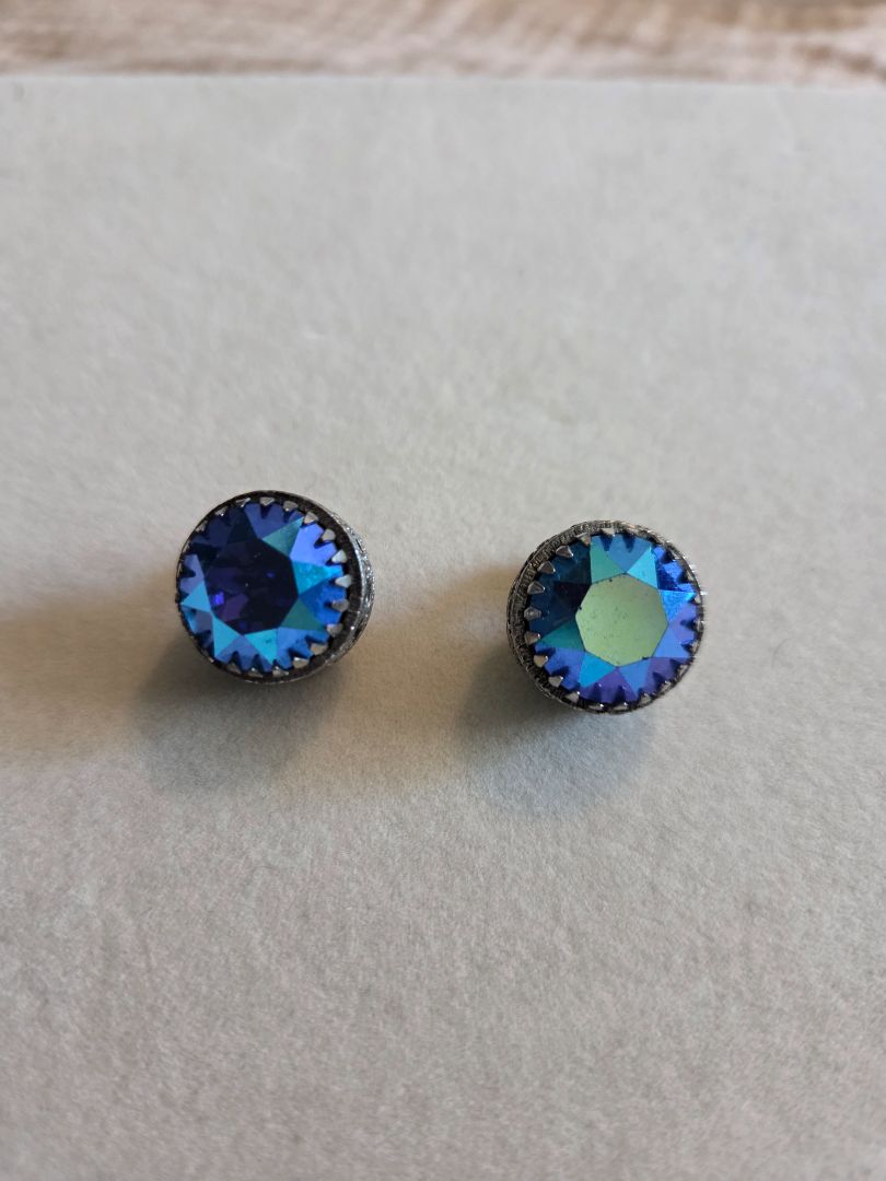 Blue clip on earrings