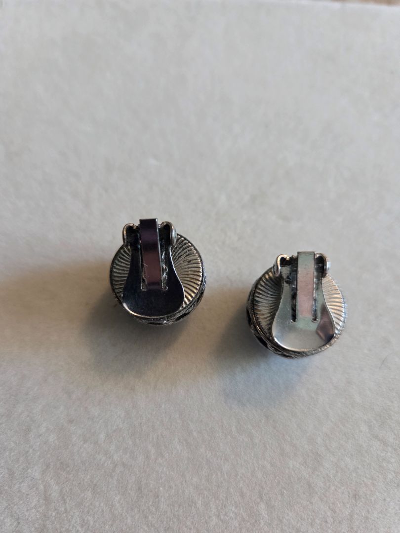 Blue clip on earrings