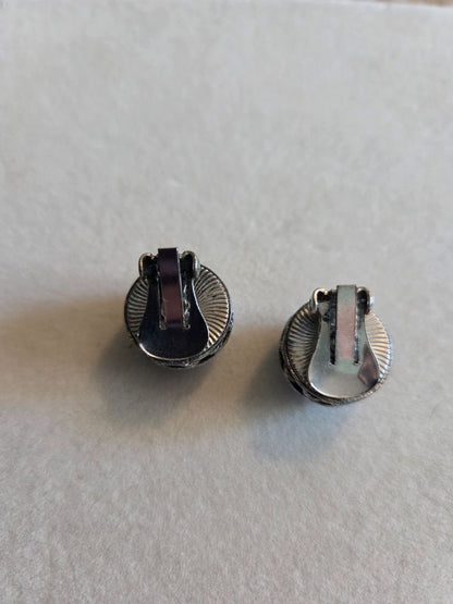 Blue clip on earrings
