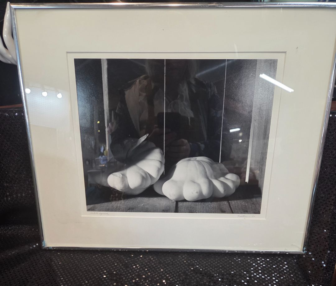 Framed White Squash black and white Photo 20x16