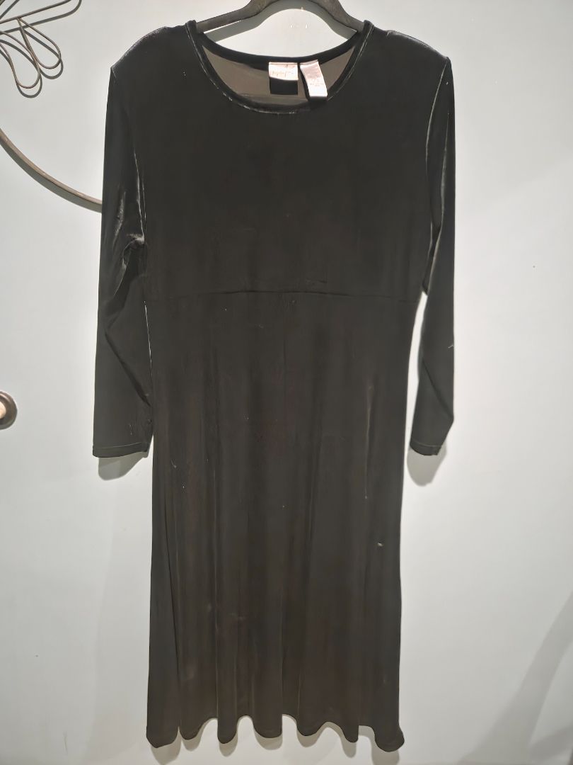 Vintage Women Jacqueline Ferrar Black Velvet Long Sleeve 14P