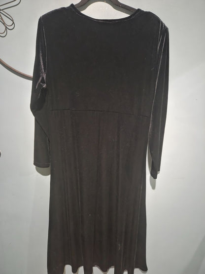 Vintage Women Jacqueline Ferrar Black Velvet Long Sleeve 14P