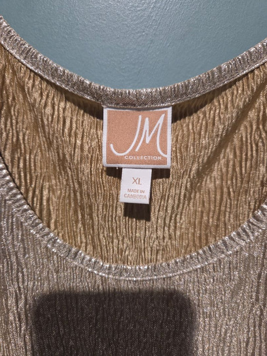 JM Collection Gold Shimmer Top XL