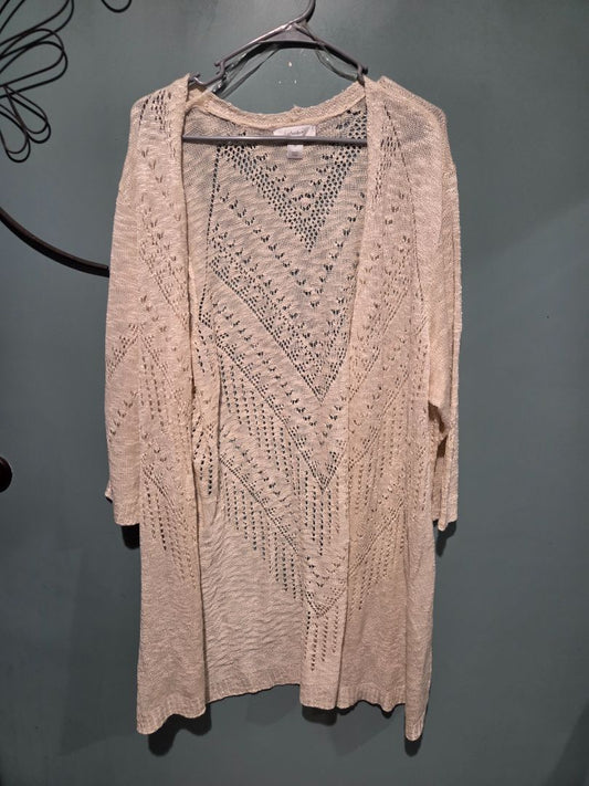 CJ Banks Cardigan Cream Sweater 3X