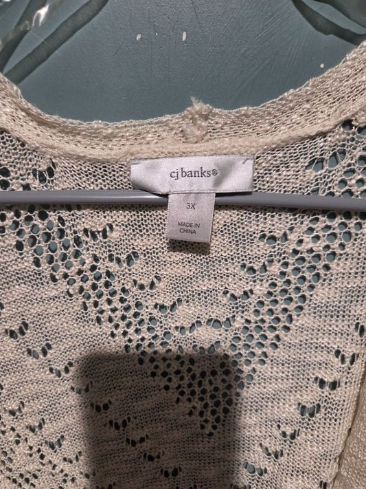 CJ Banks Cardigan Cream Sweater 3X