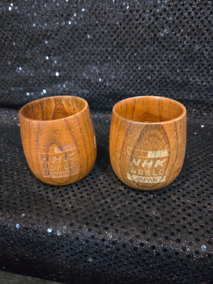 Vintage Wood Cups set of 2