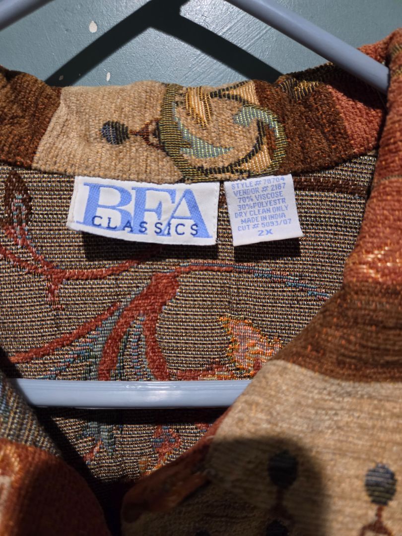 Vintage BFA Classic Tapestry Jacket 2X