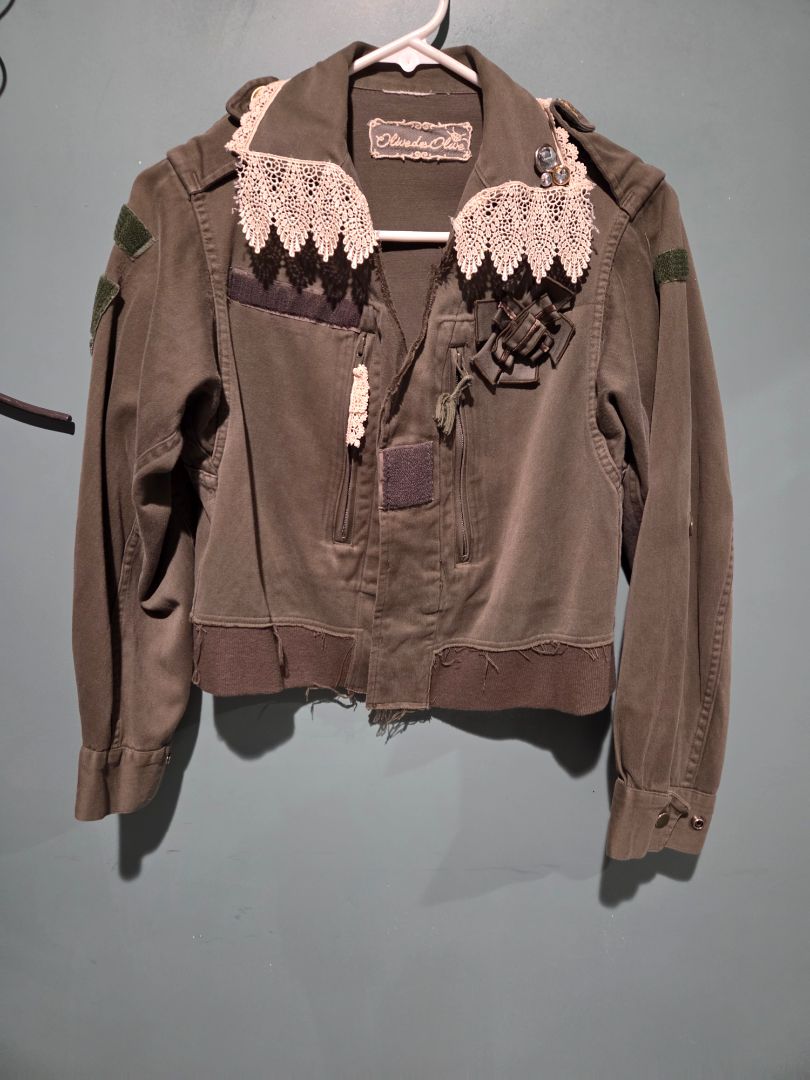 Army Green and Lace Jacket