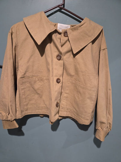 ehka sopo Tan Crop Coat