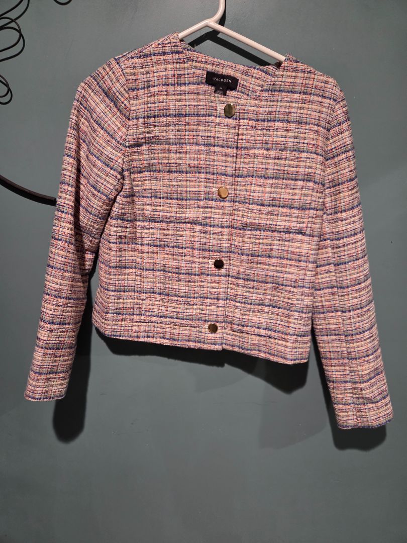 Halogen Classic Tweed Multi Colored Jacket XSmall