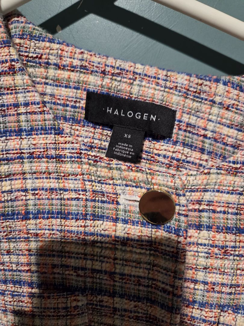 Halogen Classic Tweed Multi Colored Jacket XSmall
