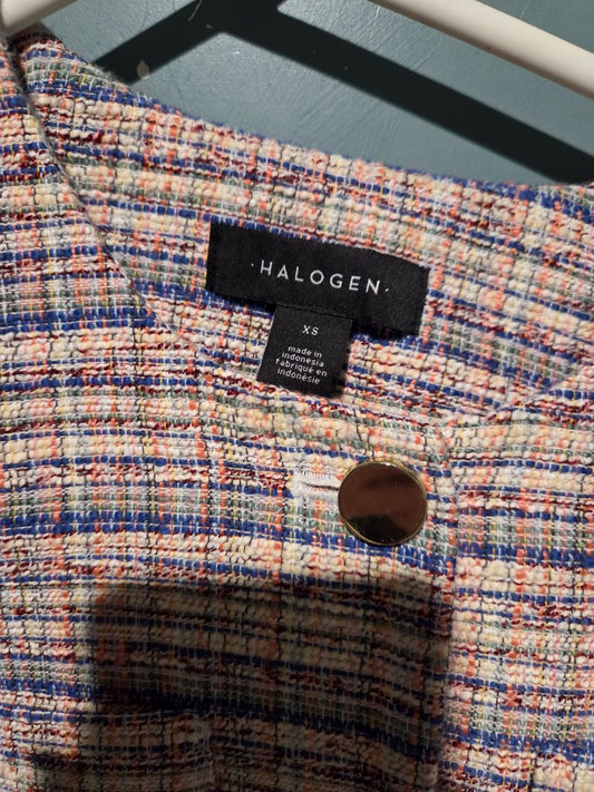 Halogen Classic Tweed Multi Colored Jacket XSmall