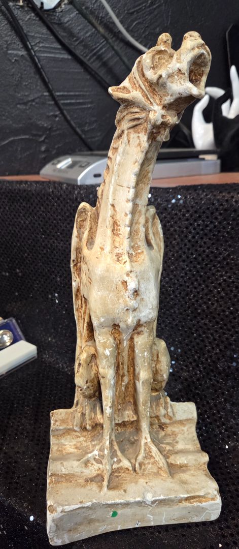 Vintage Stone Gothic Long Neck Gargoyle 14.5