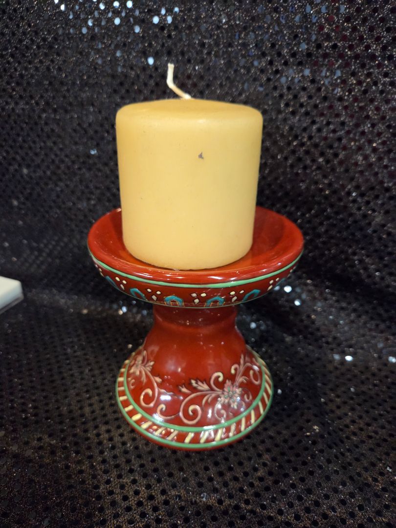 Pillar Candle Holder and Candle