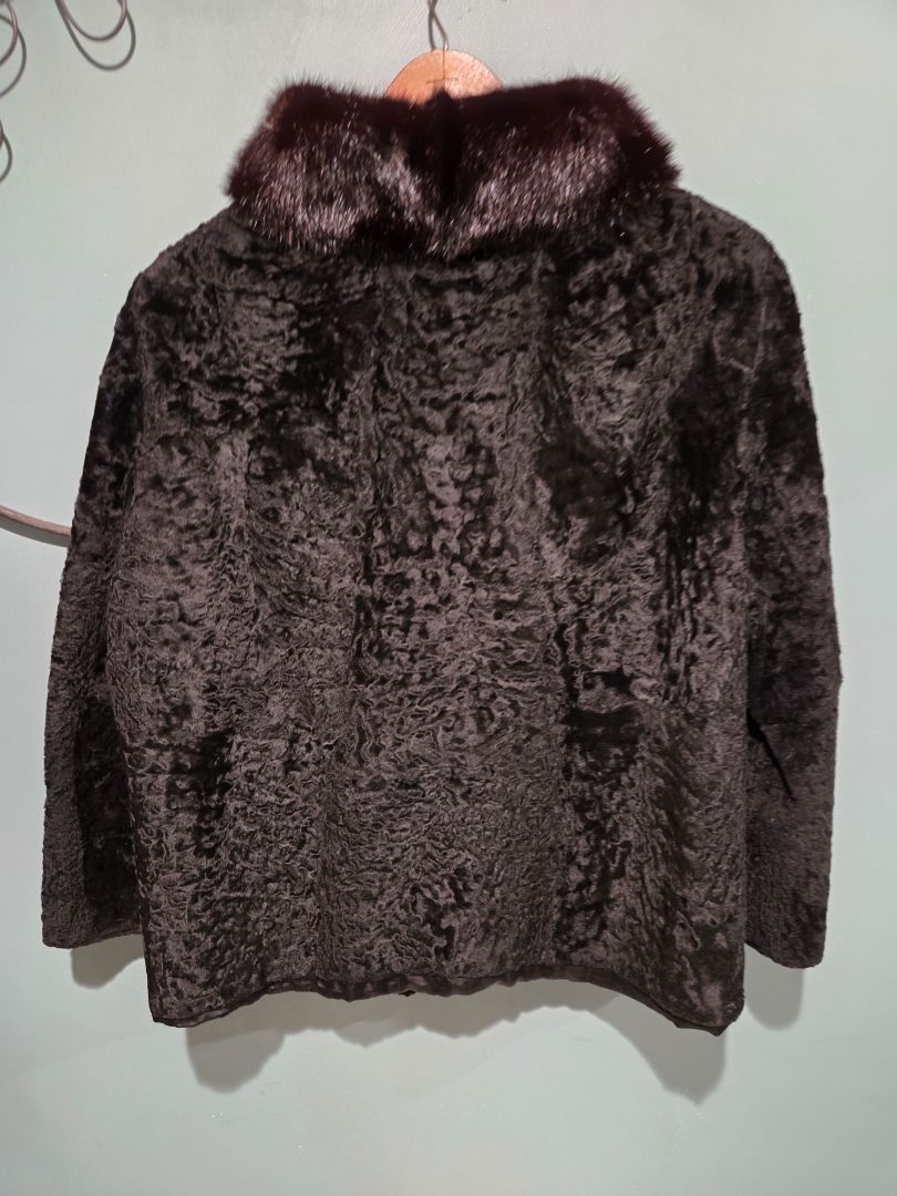 Vintage Black Persian Lamb Crop Coat (small?)