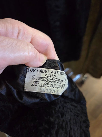 Vintage Black Persian Lamb Crop Coat (small?)