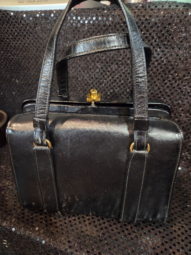 Vintage Triangle New York Mid Century Top Handle Handbag