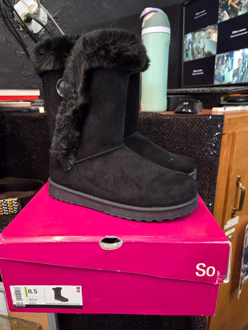 SO Abigail Black Winter Boots 8.5 NEW