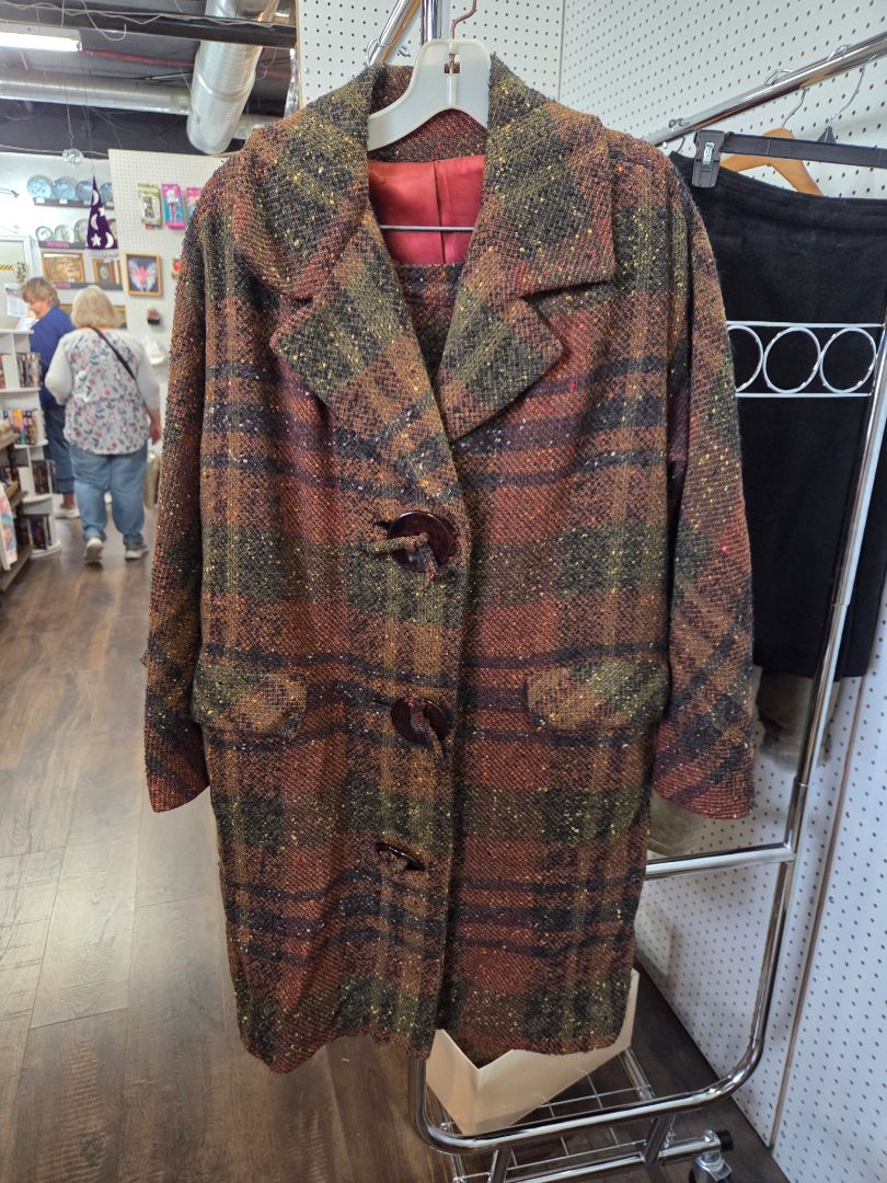 Vintage Jacket and Skirt Plaid Wool