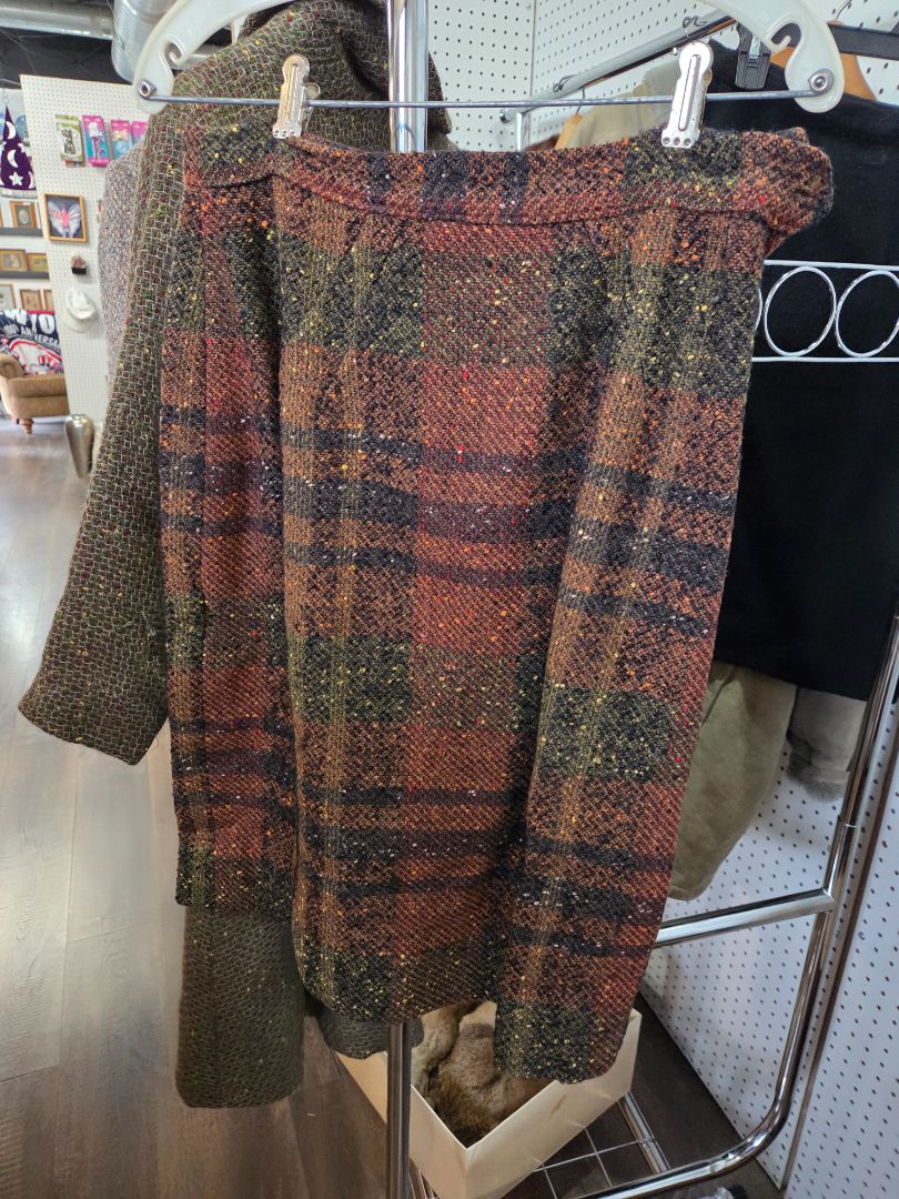 Vintage Jacket and Skirt Plaid Wool