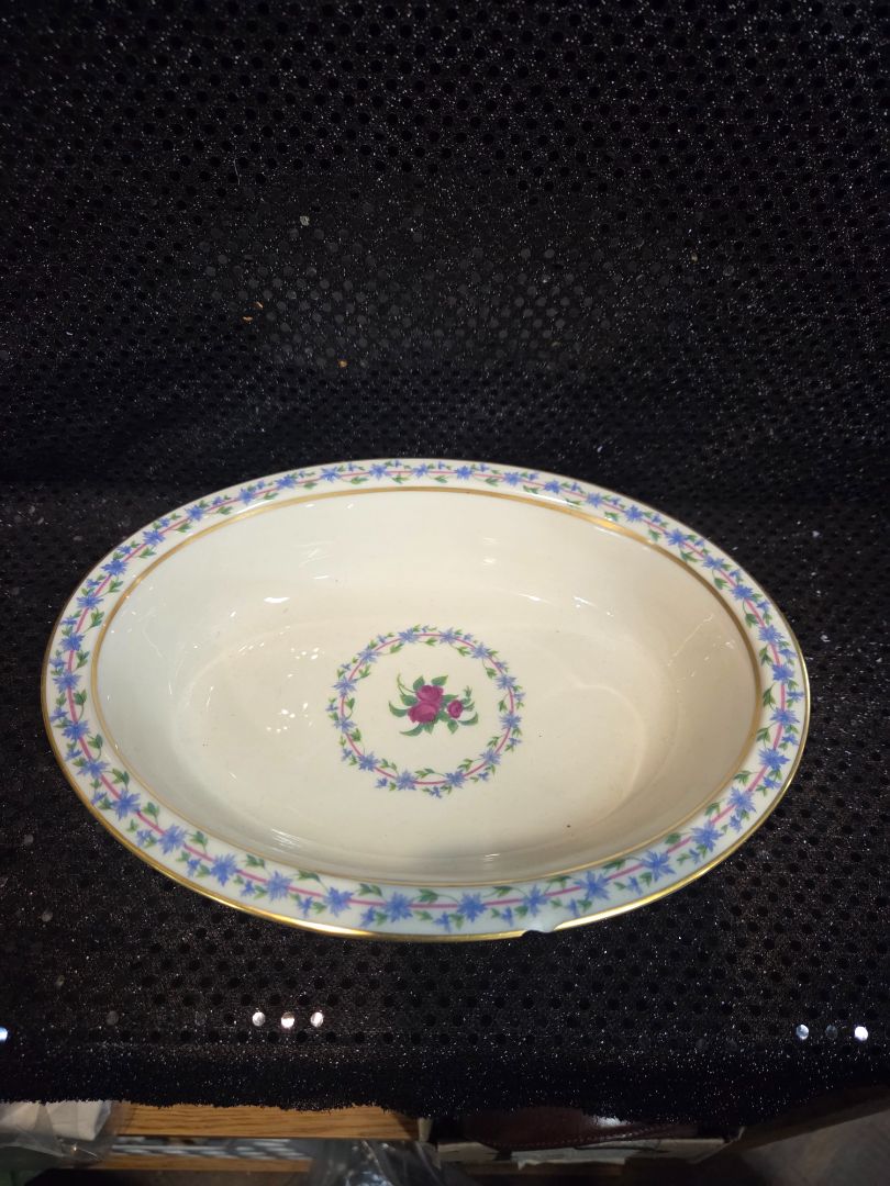 Vintage Lenox Fairmont Blue Flower Band Vegetable Bowl 9'
