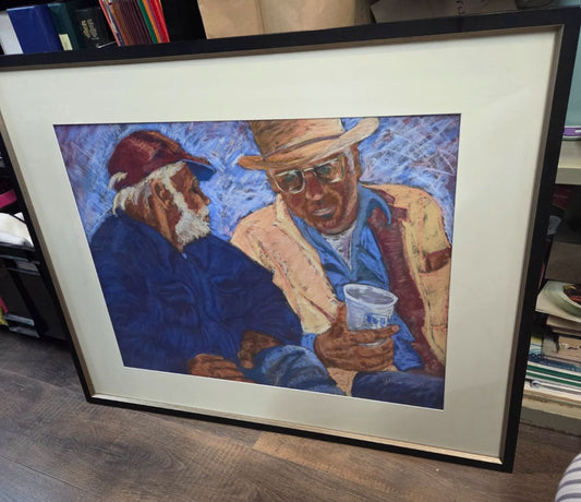Alice Carol Signed Charcoal Picture 2 men