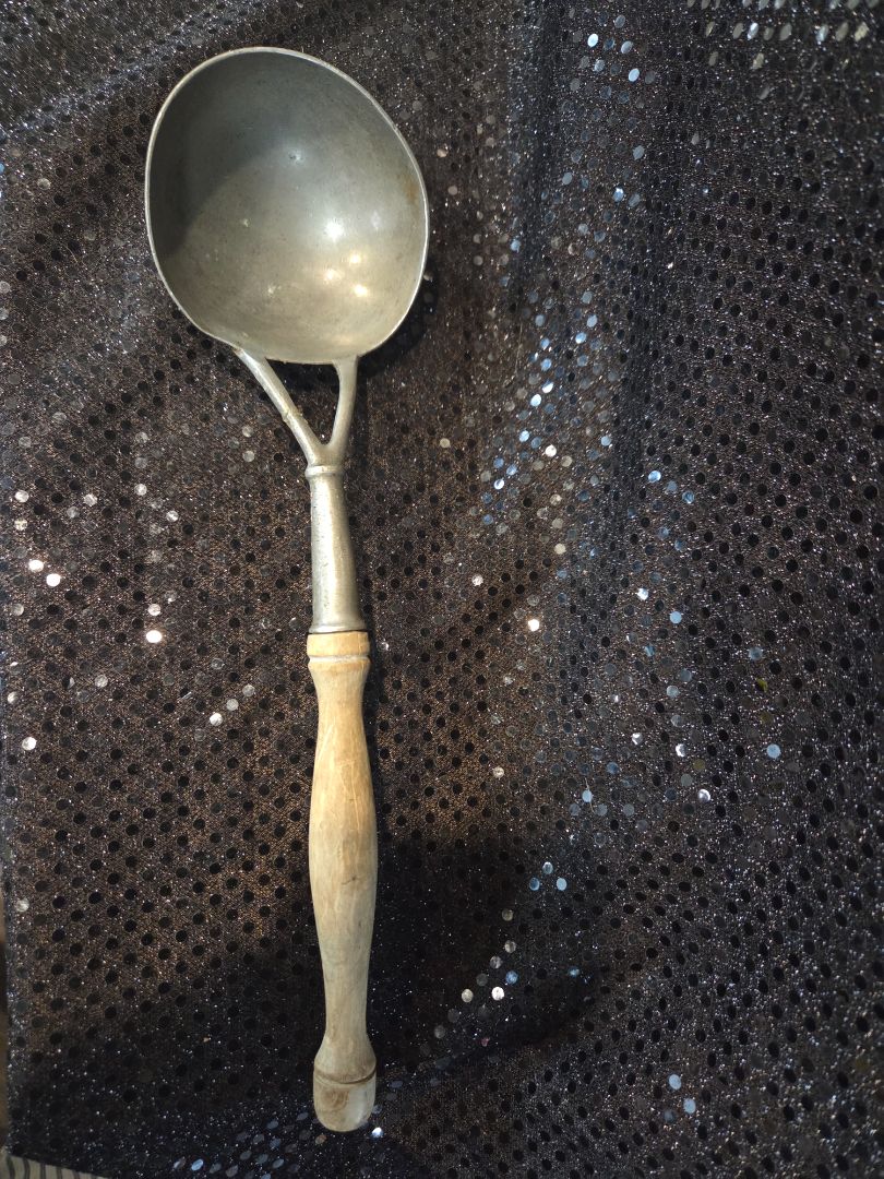Wood and Pewter Spoon