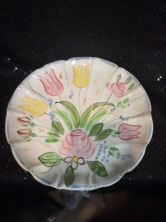 Blue Ridge Southern Flower Plate AS IS fixed Crack