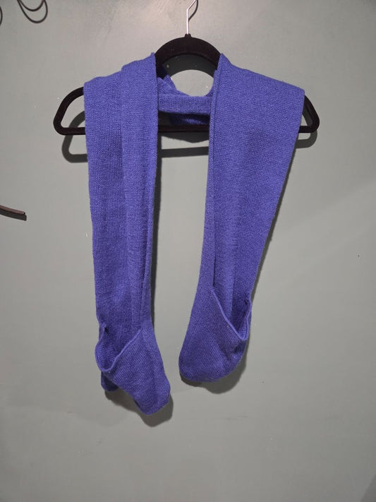 Purple Scarf with gloves attached