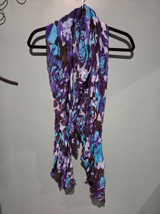 Purple/Blue/Black Crinkle Scarf