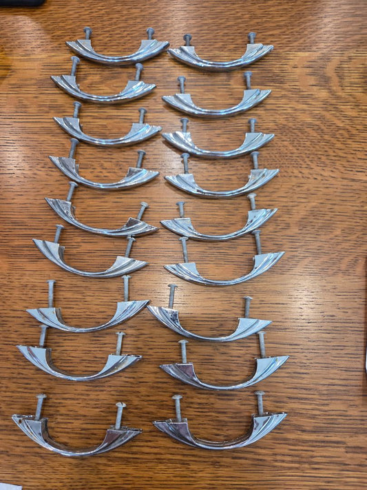 Art Deco Chrome Cabinet pulls set 18