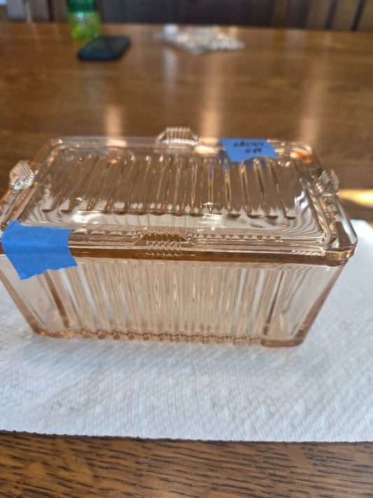 Vintage Pink Refrigerator dish Federal Glass