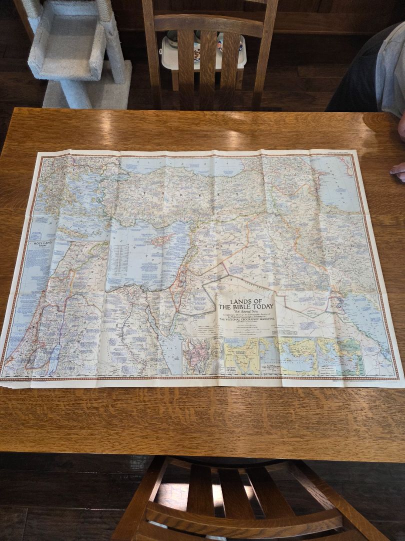 1956 Lands of the Bible Map