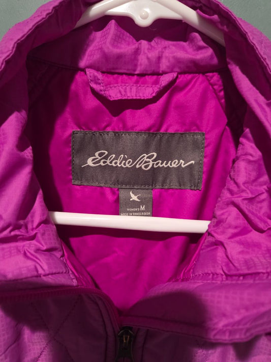 Eddie Bauer Purple Quilted Vest Full Zip Medium