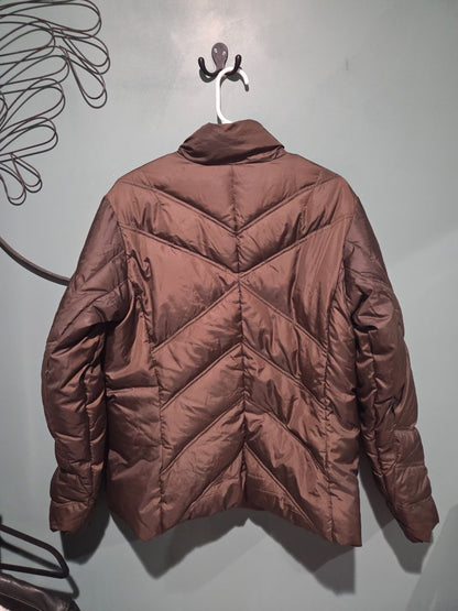 Eddie Bauer Goose Down Jacket Brown Large