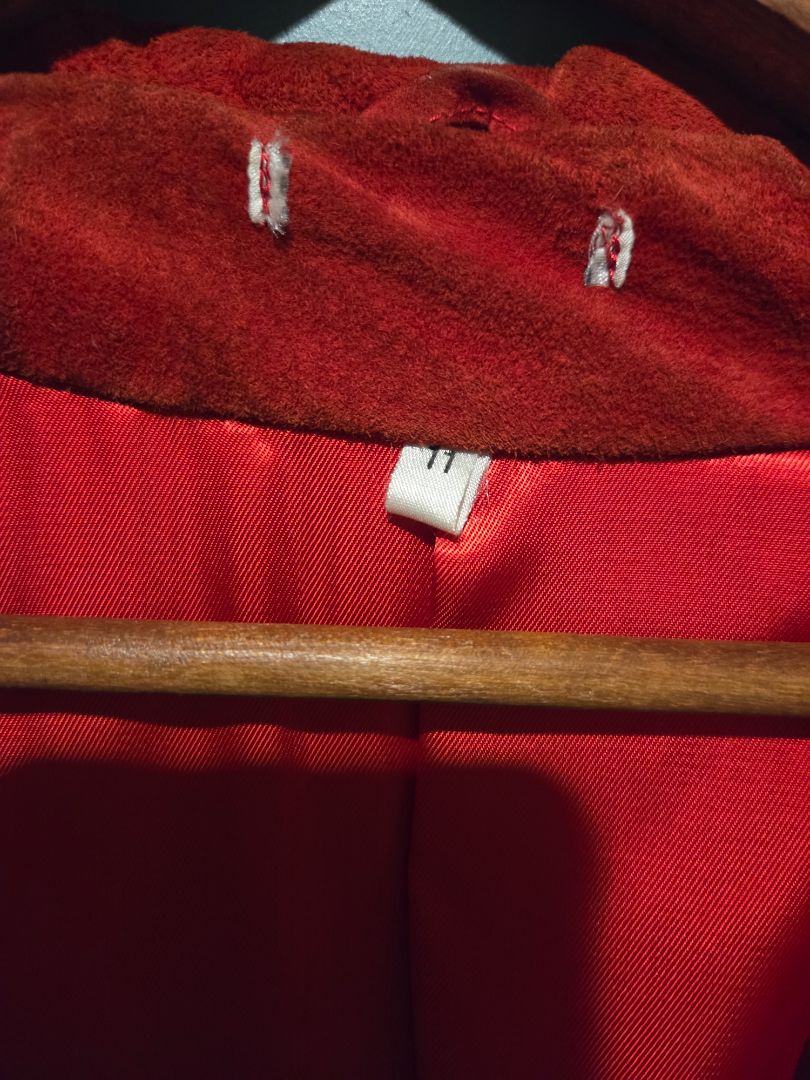 100% Suede Red Trenchcoat size 11