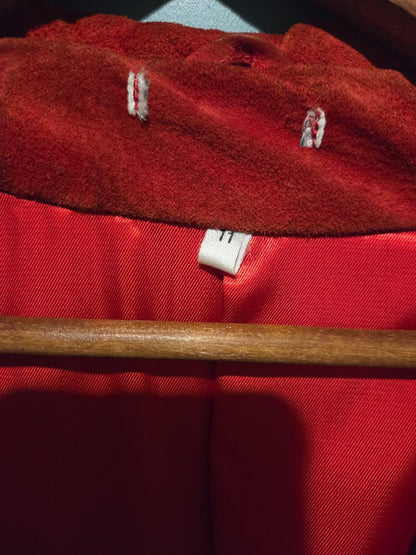 100% Suede Red Trenchcoat size 11