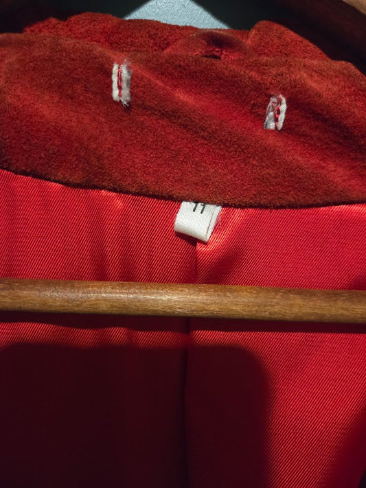 100% Suede Red Trenchcoat size 11