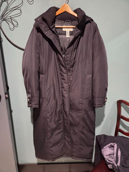 Eddie Bauer Down Parka Black Coat Petite Large