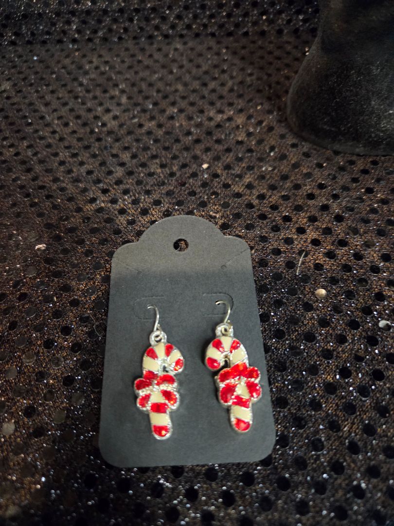 Candy Cane Dangle Earrings