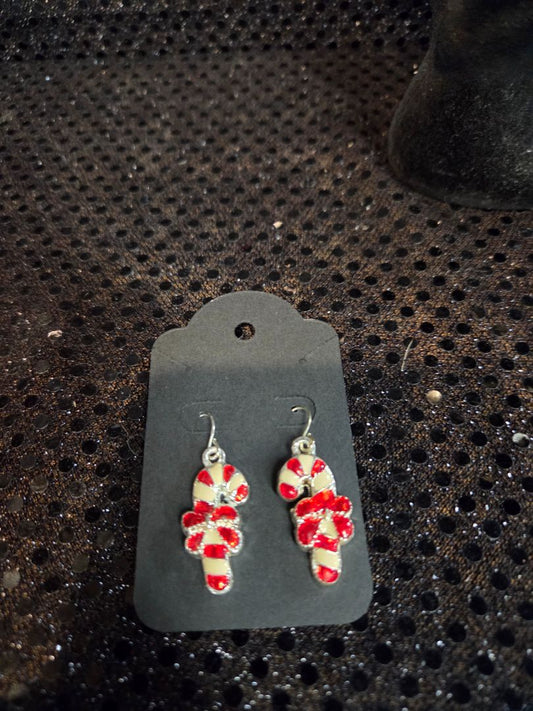 Candy Cane Dangle Earrings