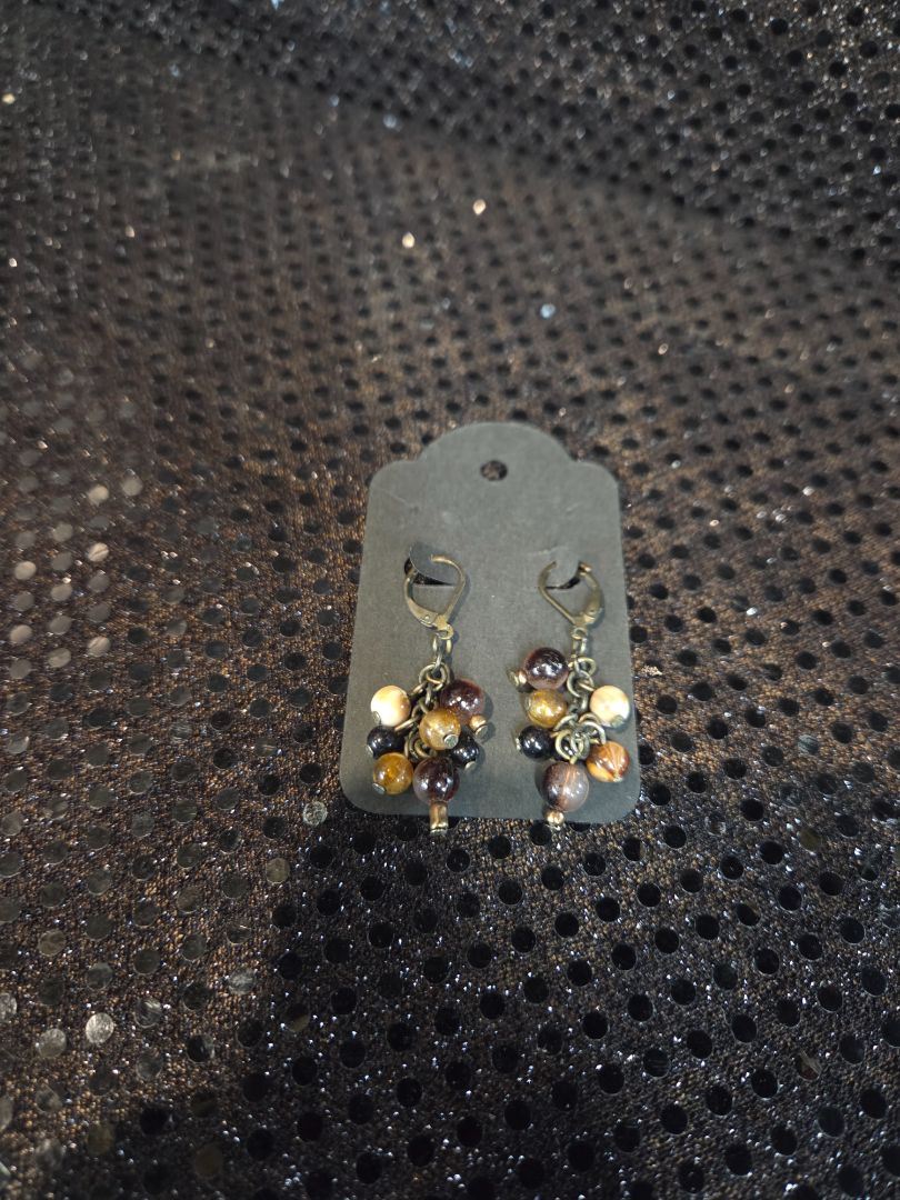 Gun Metal Beaded Earrings
