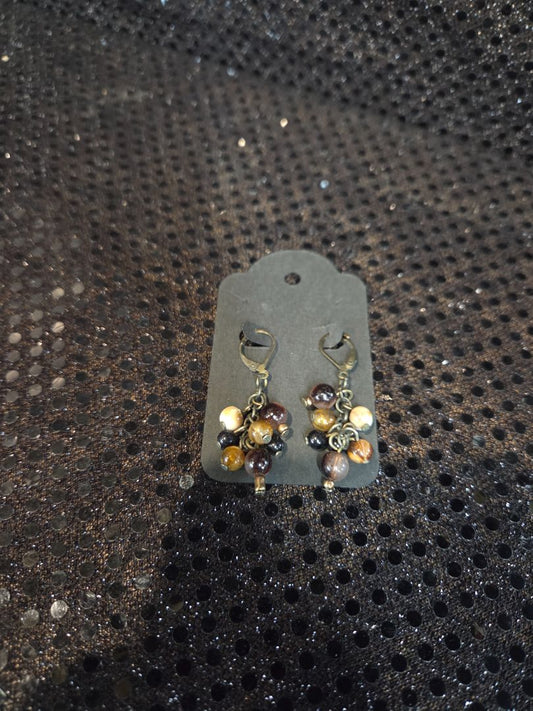 Gun Metal Beaded Earrings