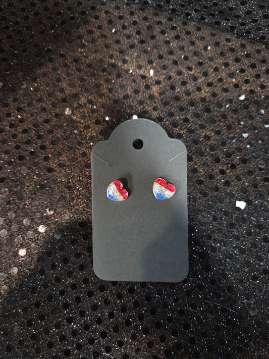 Red/White/Blue Heart Earrings
