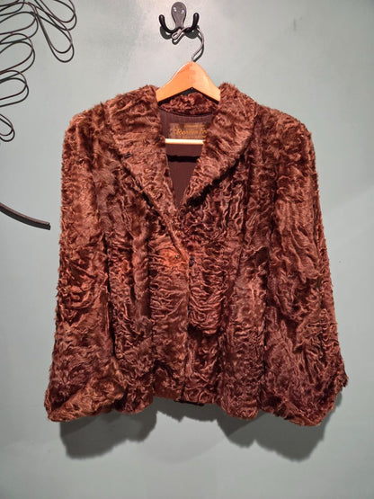 Revillon Freres Paris/New York Curly Lamb Fur Coat