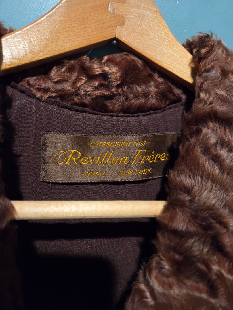 Revillon Freres Paris/New York Curly Lamb Fur Coat