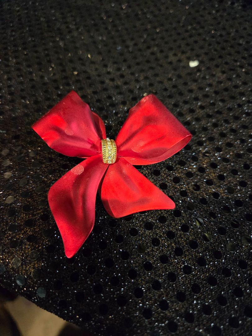 Vintage Tona Enamel Ribbon Bow Brooch