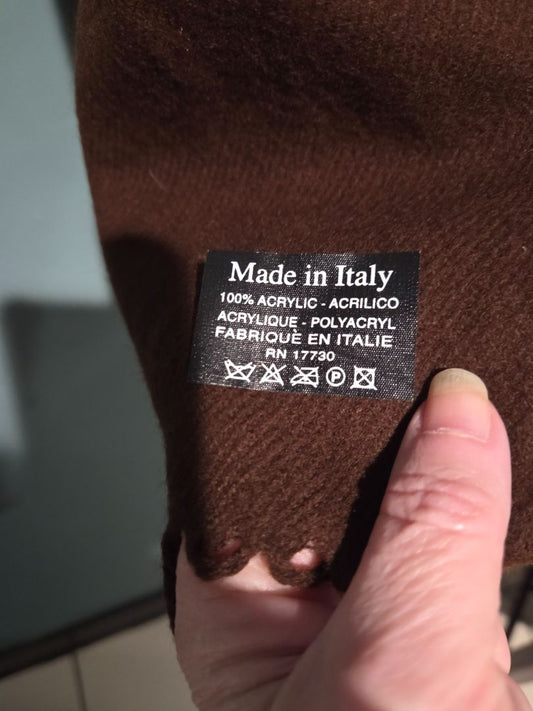 Brown Scarf Made in Italy w/Fringe