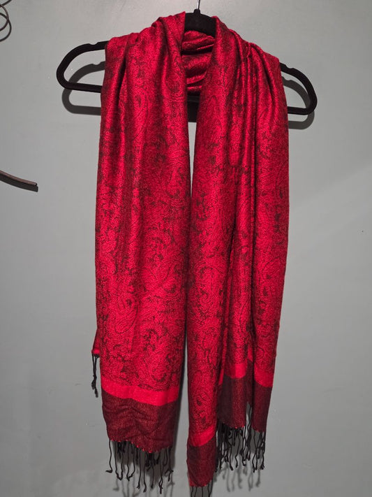 Pashmina Red Paisley Scarf