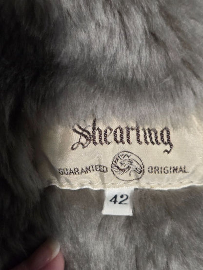 Light Khaki Brown Lambskin Shearling Coat size 42